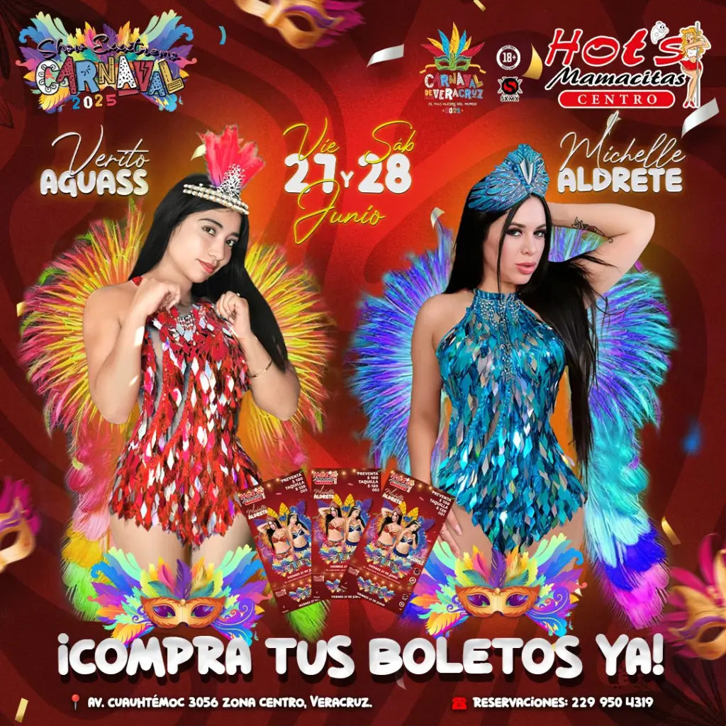 carnaval hots mamacitas 2025 con michelle y verito aguass