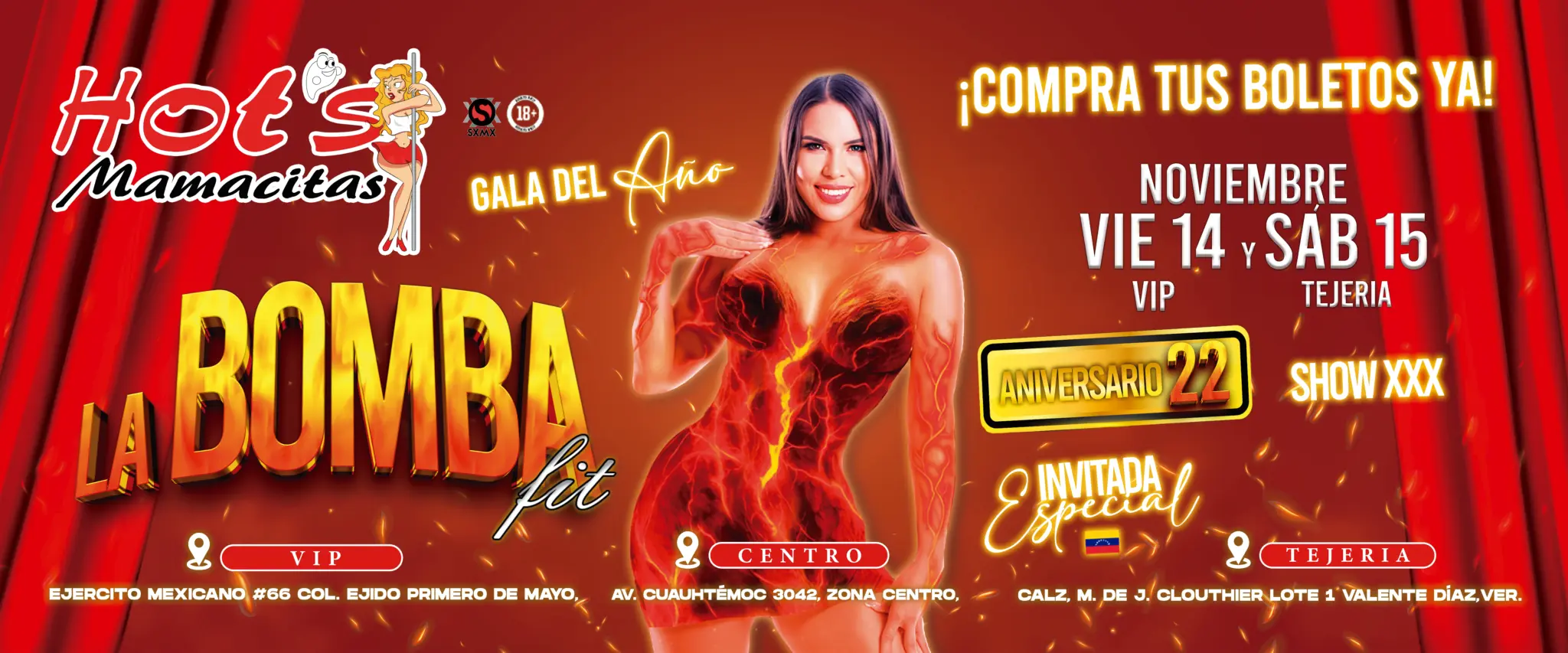 La Bomba Fit Hots Mamacitas Vip 22 ANIVERSARIO